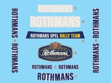 ROTHMANS DECALS FOR OPEL ASCONA 400  BEL-020  1/24